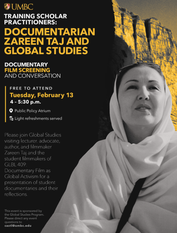 TRAINING SCHOLAR PRACTITIONERS: Visiting Lecturer, Zareen Taj & Documentary Film as Global…